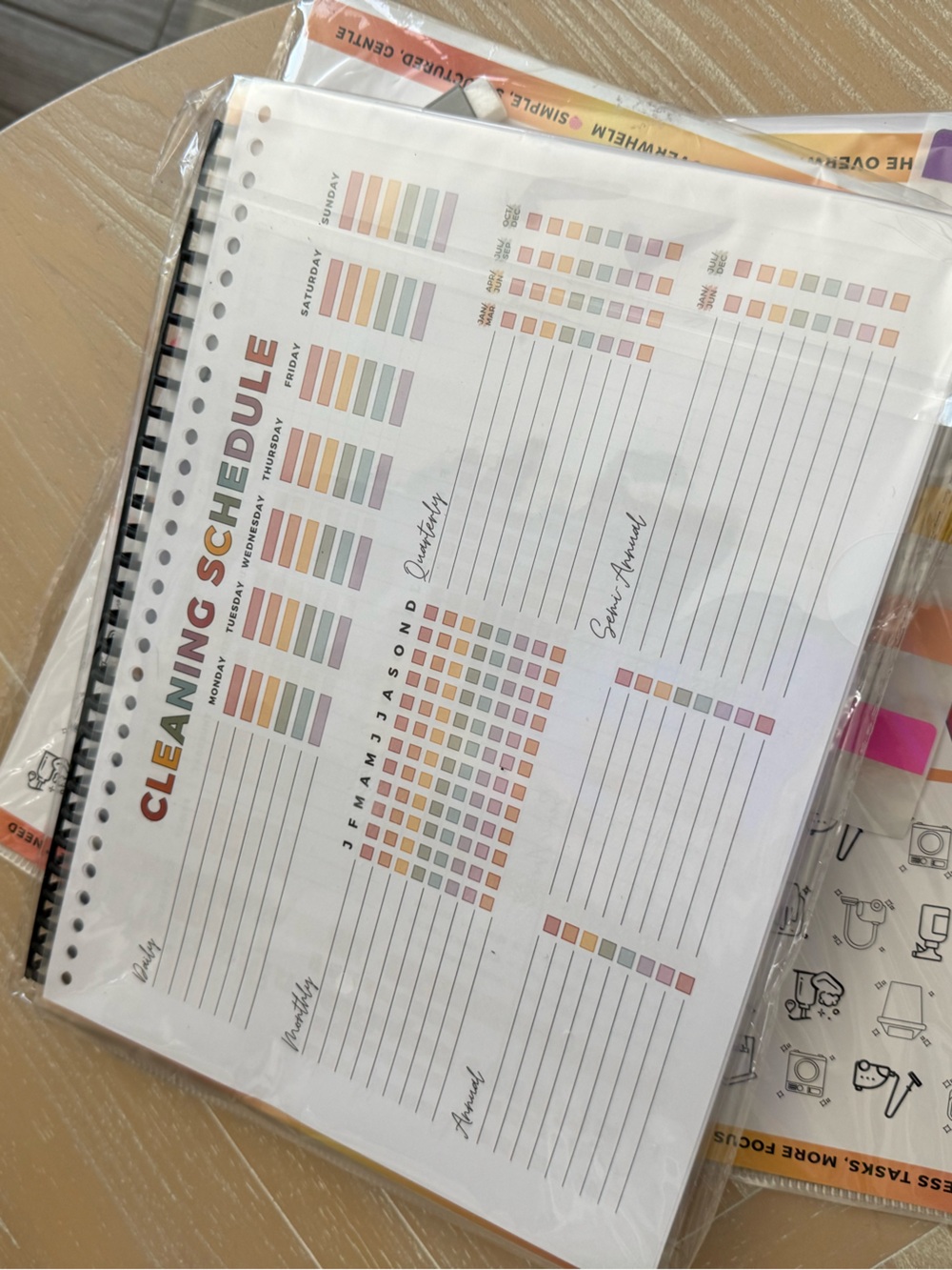 ADHD Cleaning Planners|3 Spiral Notebooks - White with Multicolor Tabs + markers - Picture 3 of 12